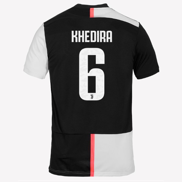 Camiseta Juventus NO.6 Khedira Primera 2019-2020 Blanco Negro